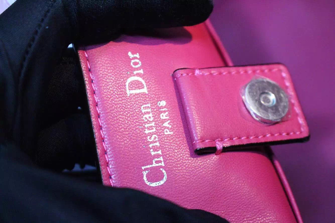 实拍 Dior Diorissimo迪奥Vip专属深蓝拼浅蓝拼玫红进口顶级平纹牛皮小号女包23CM