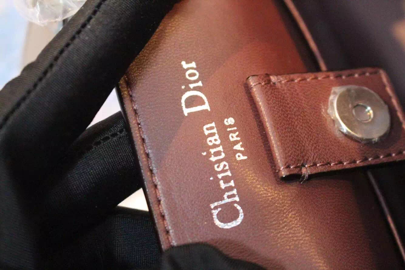 厂家直销 迪奥Dior Diorissimo Vip系列小号23CM胭脂粉拼灰色女士手提包单肩包
