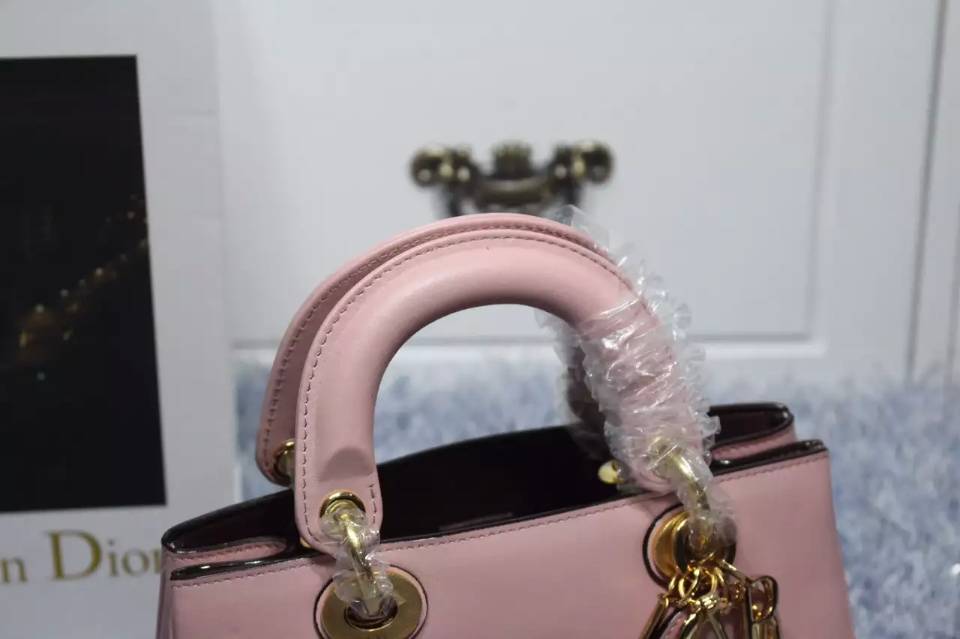 一件代发货 Dior Diorissimo Vip专属 迪奥胭脂粉色原版顶级平纹牛皮女包 小号23CM