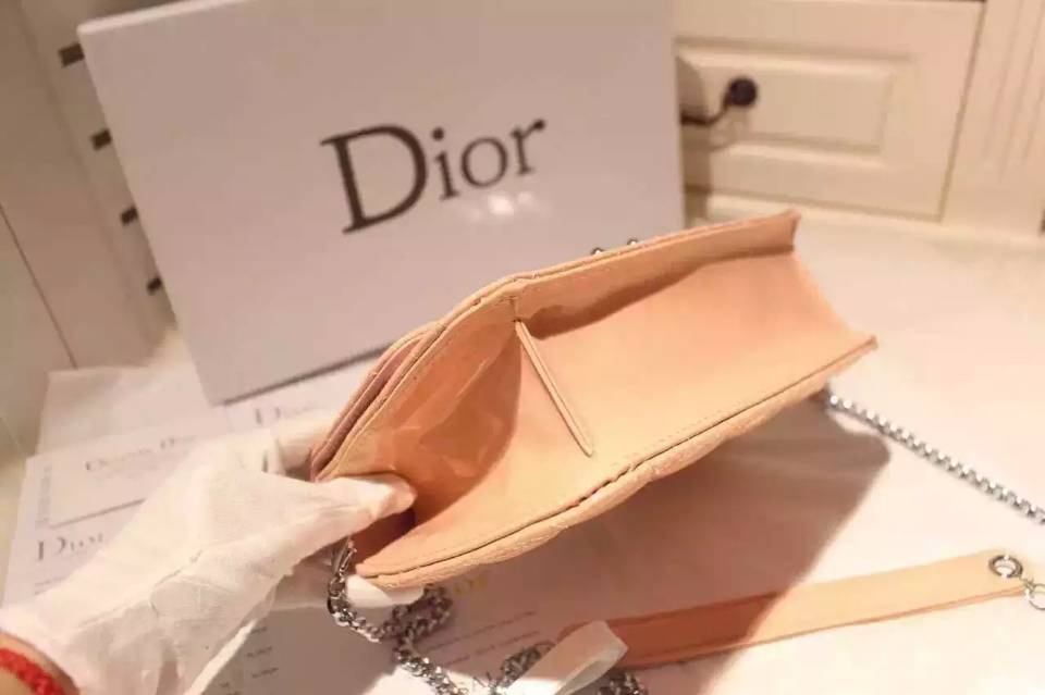 厂家直销 迪奥Dior杏色原版顶级漆皮 MISS DIOR MINI链条单肩包斜挎女包21CM