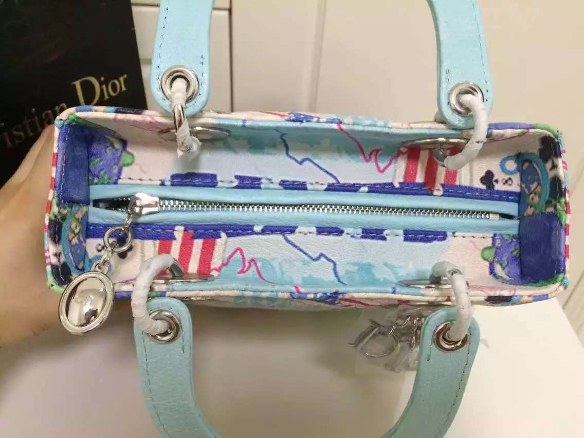 迪奥DIOR包包批发 2015新款戴妃包航海图原版顶级鹿皮 时尚女士手提包斜挎包