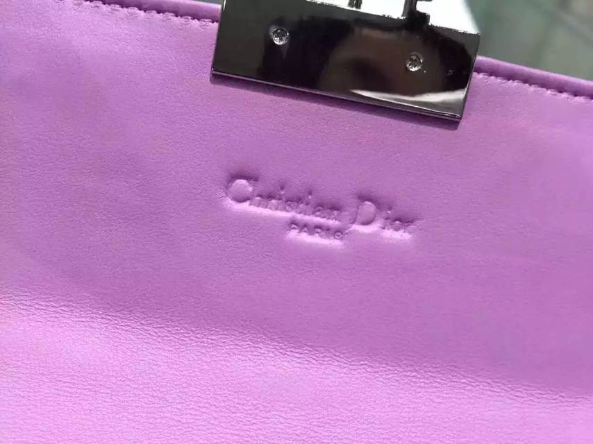 厂家直销 迪奥DIOR 紫色原版顶级漆皮菱格女士长款钱包手包