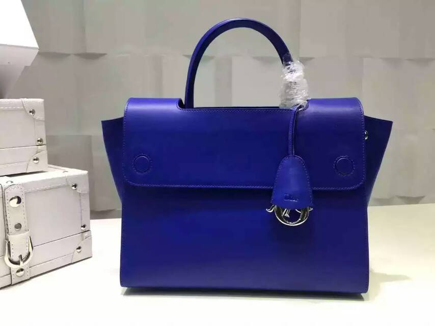 厂家直销 Dior迪奥新款女包 蓝色原版皮高档手提真皮包包