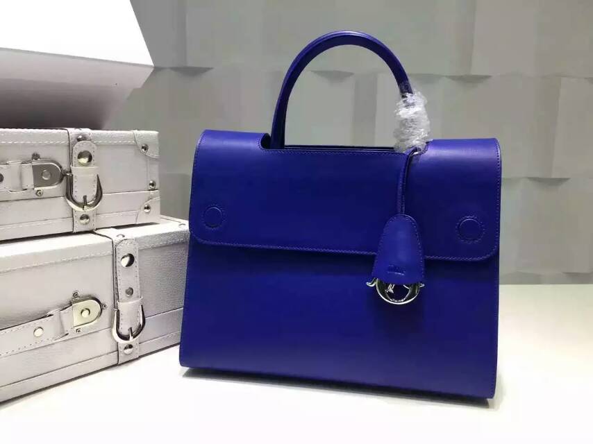 厂家直销 Dior迪奥新款女包 蓝色原版皮高档手提真皮包包