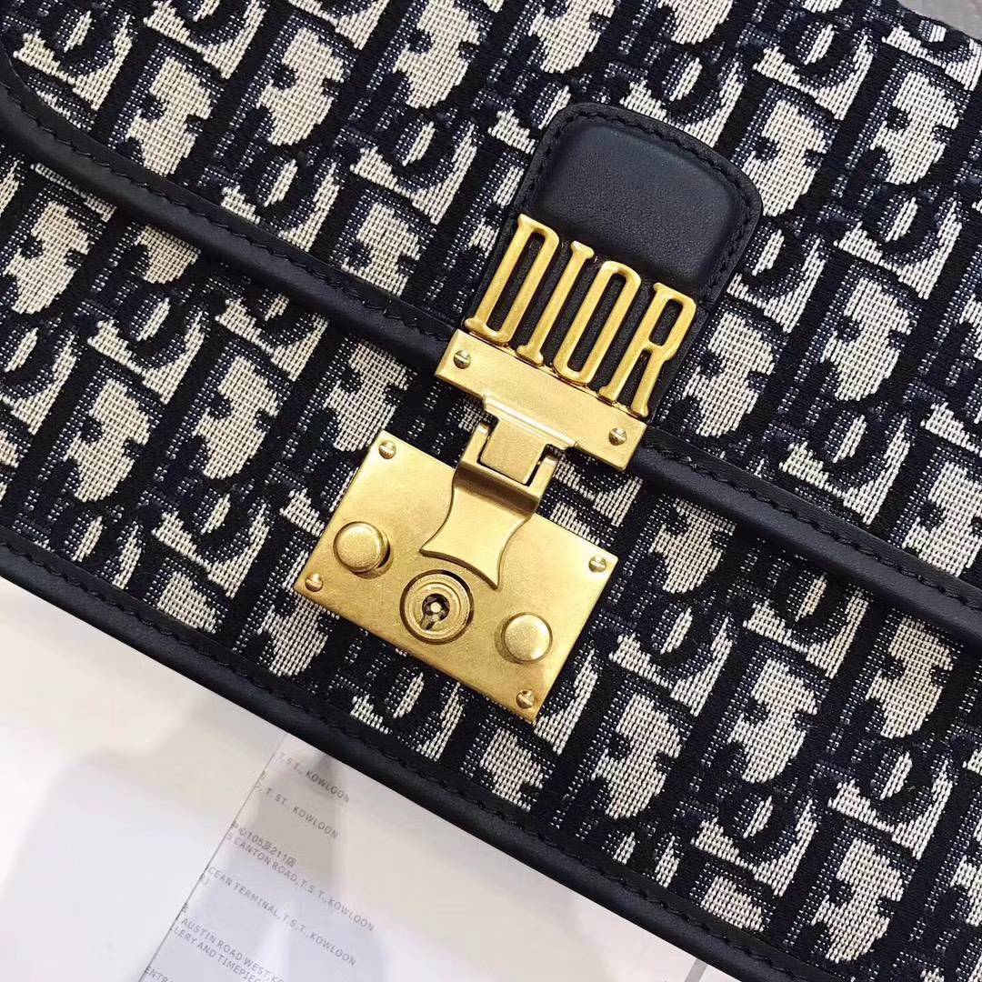 Dior2018新款包包 迪奥经典Logo帆布包链条单肩女包斜挎包21cm