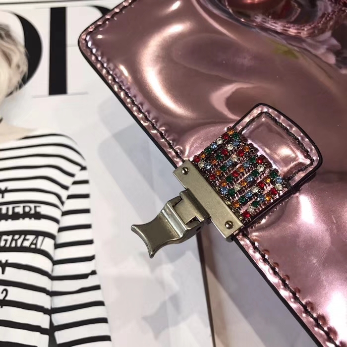 迪奥新款女包 Dior Addict系列 限量彩色宝石肩带镜面单肩斜挎包包