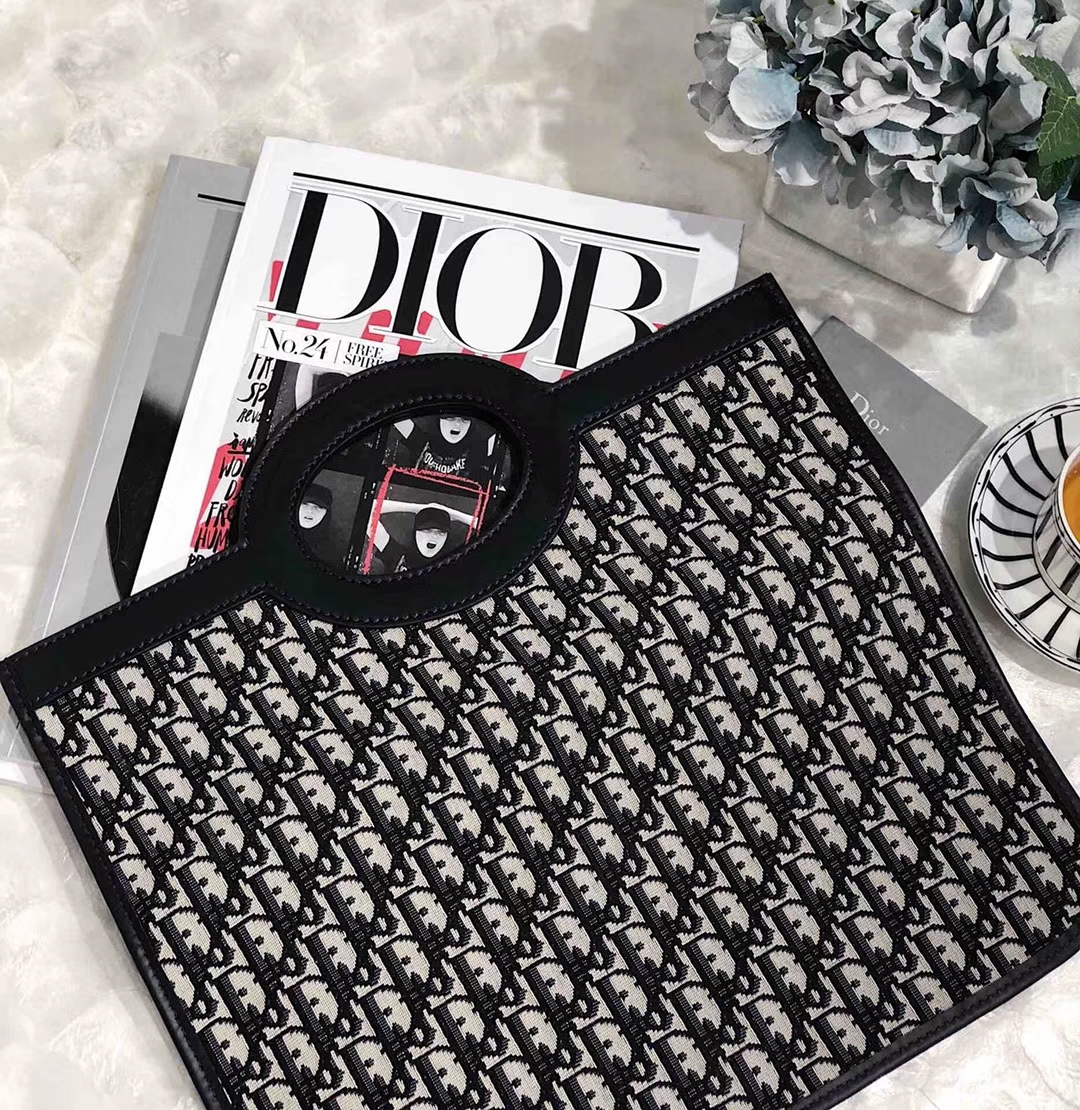 Dior Oblique 迪奥经典老花帆布Logo2019新款手提包可折叠手包38.5CM
