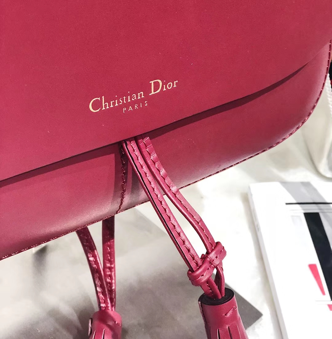 Dior女包价格 迪奥2019早春新款波西米亚风情马鞍包单肩包 红色