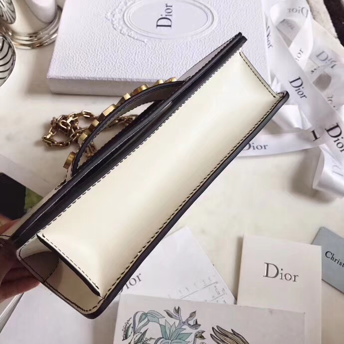 迪奥女包价格 Dior Jadior新款牛皮链条手包单肩包24CM 白色金链